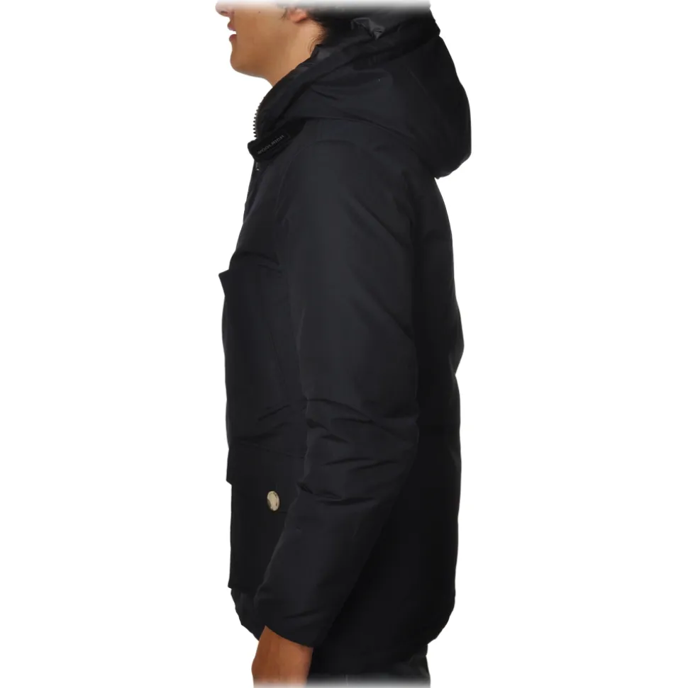 Woolrich - Parka with Hood and Technical Fabric - Blue - Jacket - Luxury Exclusive Collection - Avvenice