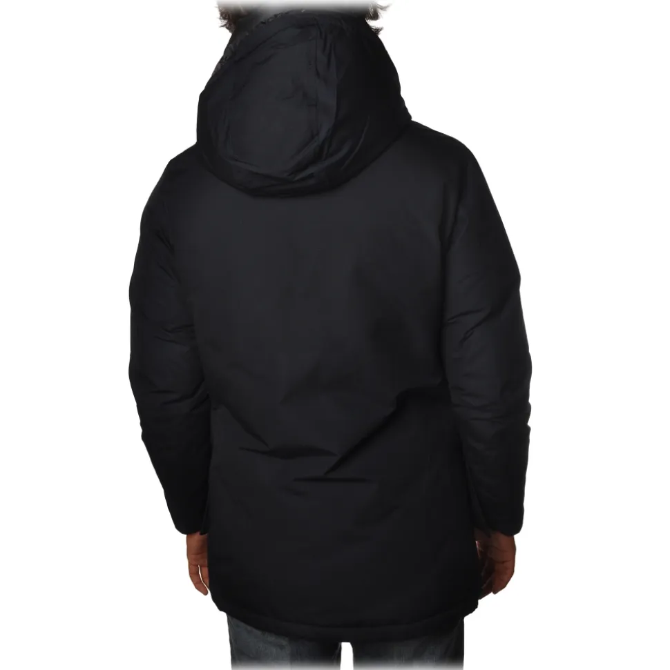 Woolrich - Parka with Hood and Technical Fabric - Blue - Jacket - Luxury Exclusive Collection - Avvenice