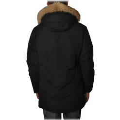 Woolrich - Parka with Hood and Contrast Buttons  - Black - Jacket - Luxury Exclusive Collection - Avvenice