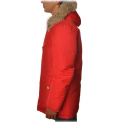 Woolrich - Parka with Hood and Contrast Buttons  - Red - Jacket - Luxury Exclusive Collection - Avvenice