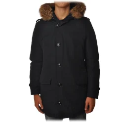 Woolrich - Polar Parka with Hood and Removable Fur - Blue - Jacket - Luxury Exclusive Collection - Avvenice