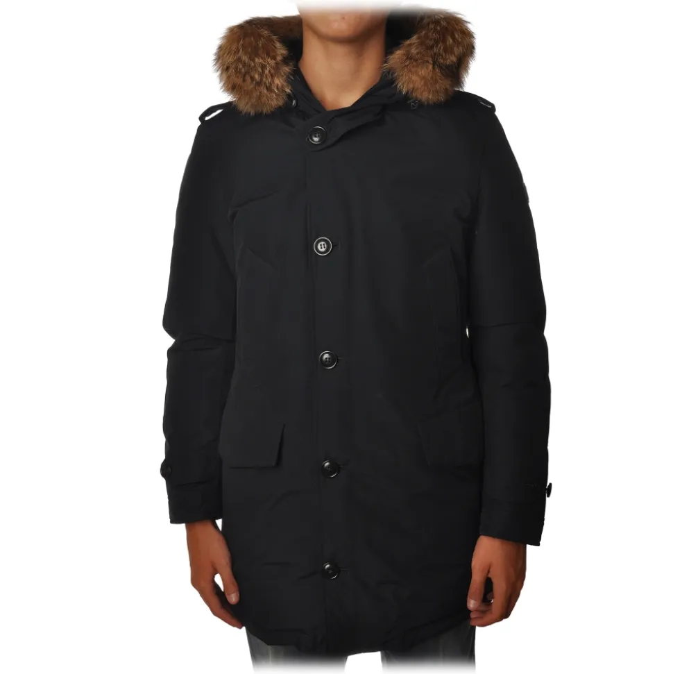 Woolrich - Polar Parka with Hood and Removable Fur - Blue - Jacket - Luxury Exclusive Collection - Avvenice