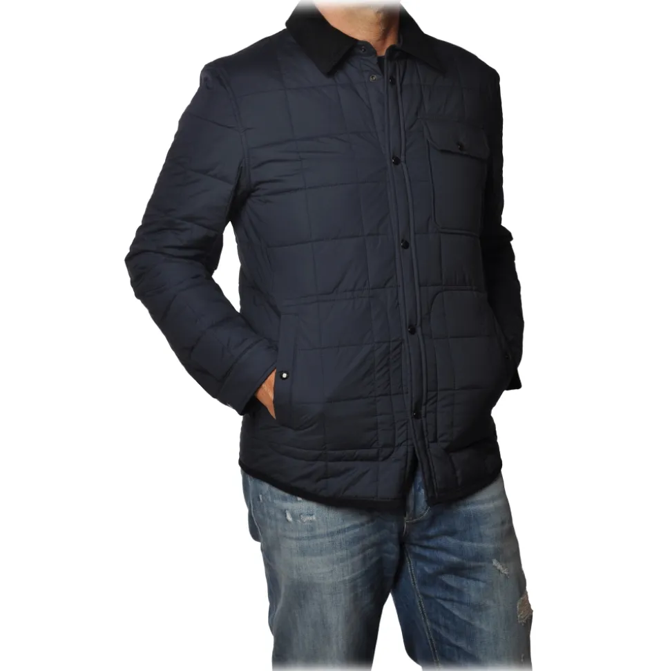 Woolrich - Shirt-Cut Jacket in Square Quilting - Blue - Jacket - Luxury Exclusive Collection - Avvenice