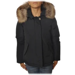 Woolrich - Short Down Artic PA Jacket with Removable Fur-trimmed Hood - Blue - Jacket - Luxury Exclusive Collection - Avvenice