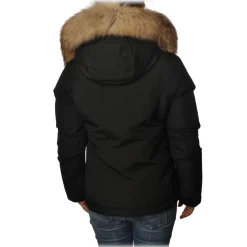 Woolrich - Short Jacket with Fur-Trimmed Hood - Black - Jacket - Luxury Exclusive Collection - Avvenice