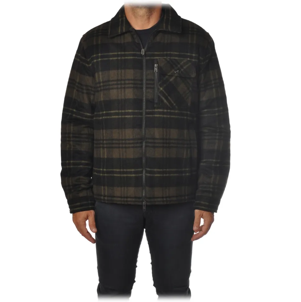 Woolrich - Timber Padded Overshirt - Green Black Check - Jacket - Luxury Exclusive Collection - Avvenice