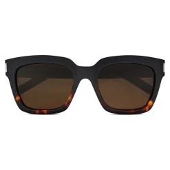 Yves Saint Laurent - Bold SL1 Sunglasses with Square Thick Frames and Nylon Lenses Brown and Havana - Saint Laurent Eyewear - Avvenice