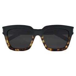 Yves Saint Laurent - Bold SL1 Sunglasses with Square Thick Frames and Nylon Lenses Black and Havana - Saint Laurent Eyewear - Avvenice