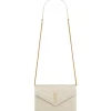 Yves Saint Laurent - Cassandre Envelope Chain Wallet in Grain De Poudre Leather - Crema Soft - Exclusive Collection - Avvenice