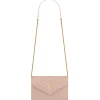 Yves Saint Laurent - Cassandre Envelope Chain Wallet in Grain De Poudre Leather - Pale Pink - Exclusive Collection - Avvenice