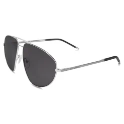 Yves Saint Laurent - Classic SL 211 Sunglasses with Double Metal Bridge - Platinum - Saint Laurent Eyewear - Avvenice