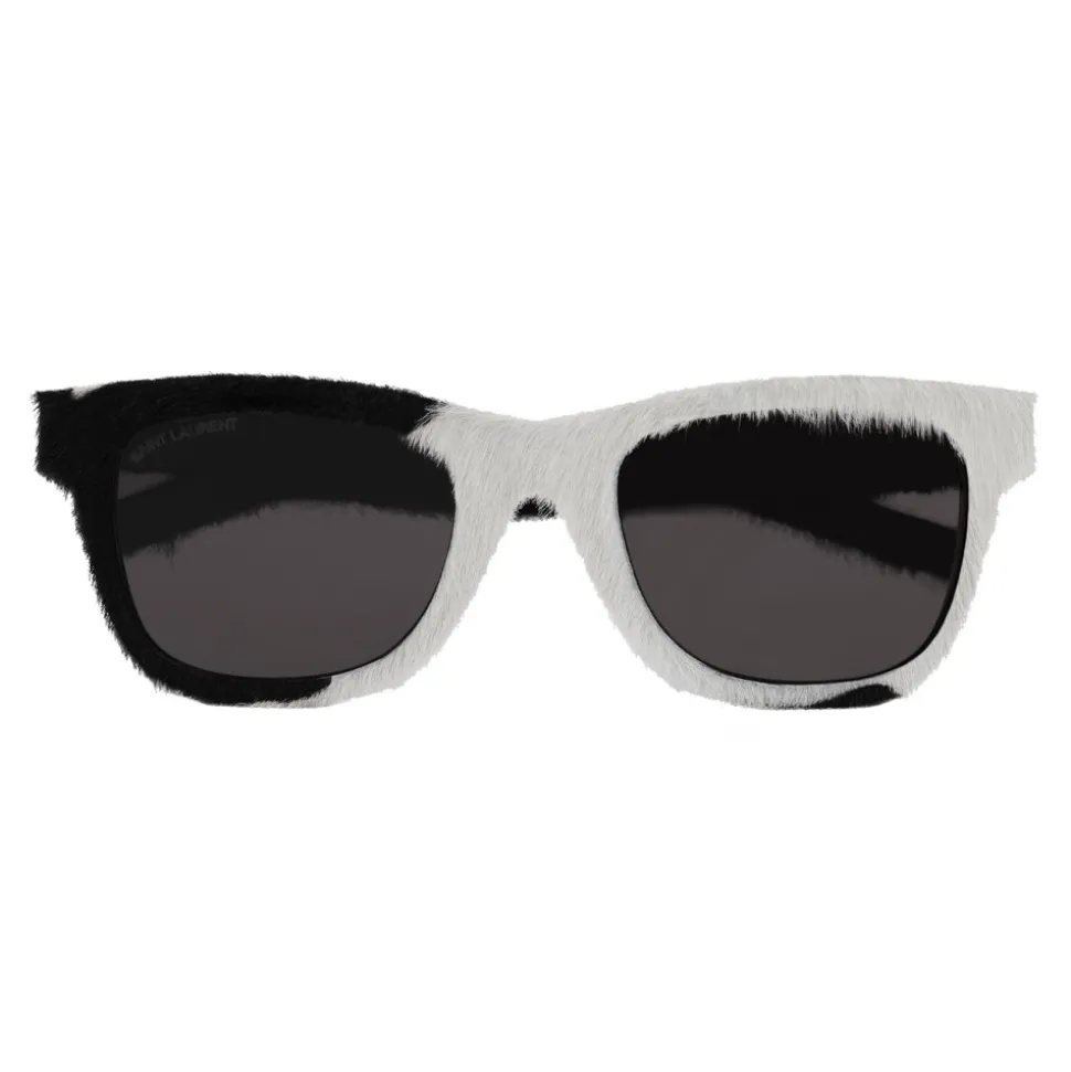Yves Saint Laurent - Classic SL 51 Sunglasses in Black and White Calfskin - Sunglasses - Saint Laurent Eyewear - Avvenice