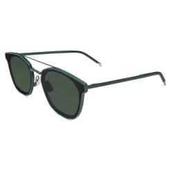 Yves Saint Laurent - Classic SL 28 Metal Sunglasses with Rounded Square Frame - Green - Saint Laurent Eyewear - Avvenice