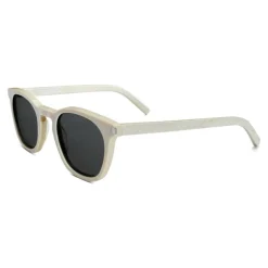 Yves Saint Laurent - Classic SL 28 Sunglasses with Rounded Square Frame - Cream - Saint Laurent Eyewear - Avvenice