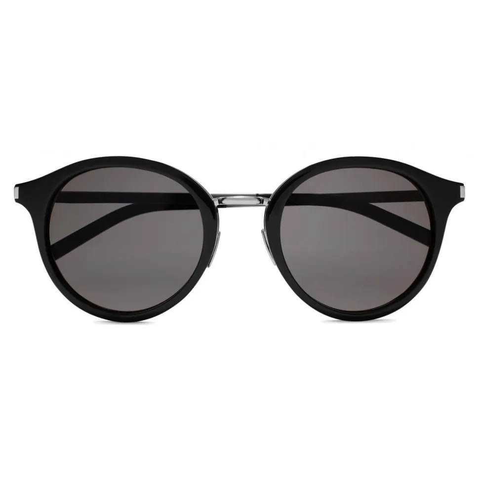 Yves Saint Laurent - Classic SL 57 Round Sunglasses with Metal Bridge and Mineral Glass Lenses - Bronze - Saint Laurent Eyewear - Avvenice