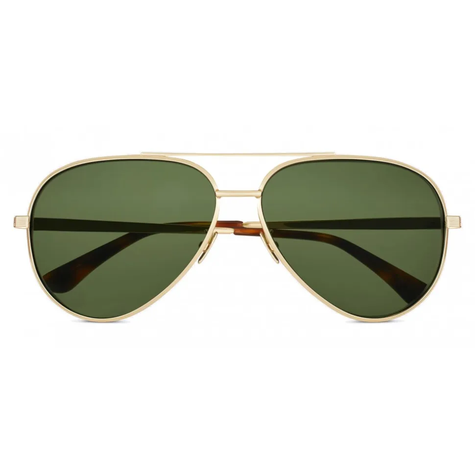 Yves Saint Laurent - Classic SL 11 Zero Aviator Sunglasses with Double Metal Bridge - Bright Gold - Saint Laurent Eyewear - Avvenice