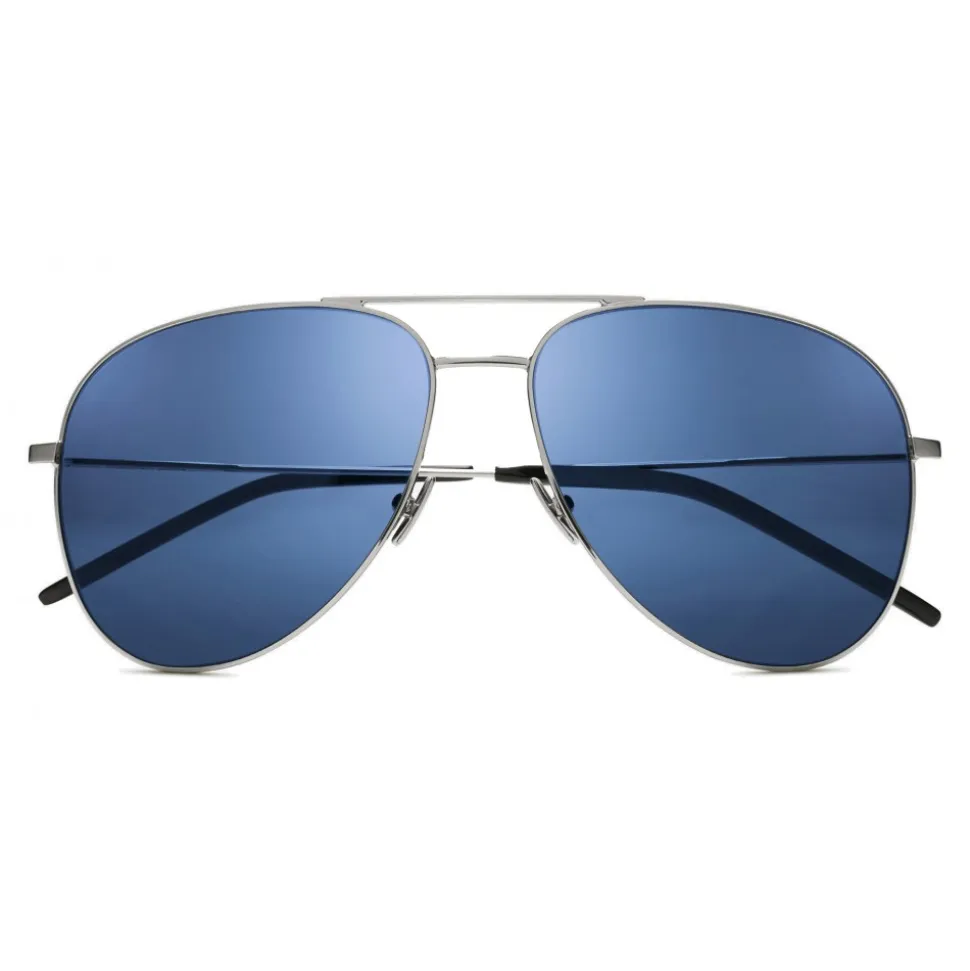 Yves Saint Laurent - Classic SL 11 Aviator Sunglasses with Double Metal Bridge - Palladium - Saint Laurent Eyewear - Avvenice
