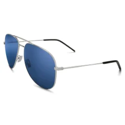 Yves Saint Laurent - Classic SL 11 Aviator Sunglasses with Double Metal Bridge - Palladium - Saint Laurent Eyewear - Avvenice