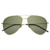 Yves Saint Laurent - Classic SL 11 Aviator Sunglasses with Double Metal Bridge - Gold - Saint Laurent Eyewear - Avvenice