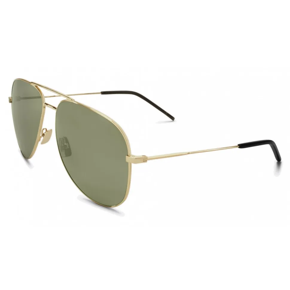 Yves Saint Laurent - Classic SL 11 Aviator Sunglasses with Double Metal Bridge - Gold - Saint Laurent Eyewear - Avvenice