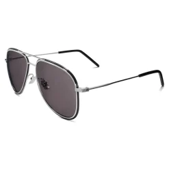 Yves Saint Laurent - Classic SL 294 Aviator Sunglasses with Double Metal Bridge - Silver - Saint Laurent Eyewear - Avvenice