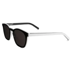 Yves Saint Laurent - Classic SL 28 Sunglasses with Rounded Square Frame - Black White - Saint Laurent Eyewear - Avvenice
