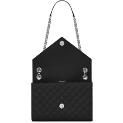 Yves Saint Laurent - Envelope Medium in Quilted Embossed Leather - Black - Saint Laurent Exclusive Collection - Avvenice
