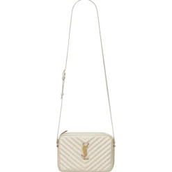 Yves Saint Laurent - Lou Camera Bag in Quilted Leather - Creme Soft - Saint Laurent Exclusive Collection - Avvenice