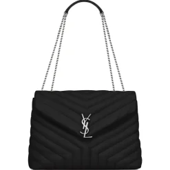 Yves Saint Laurent - Loulou Medium in Quilted Leather - Black Nickel - Saint Laurent Exclusive Collection - Avvenice