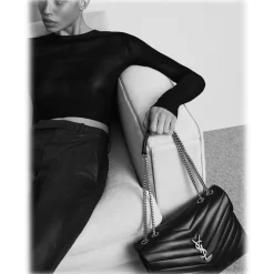 Yves Saint Laurent - Loulou Medium in Quilted Leather - Black Nickel - Saint Laurent Exclusive Collection - Avvenice