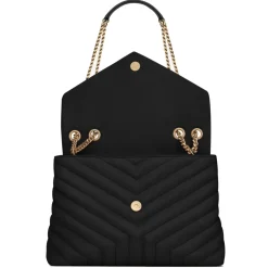 Yves Saint Laurent - Loulou Medium in Quilted Leather - Black Light Bronze - Saint Laurent Exclusive Collection - Avvenice