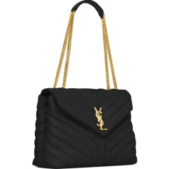 Yves Saint Laurent - Loulou Medium in Quilted Leather - Black Light Bronze - Saint Laurent Exclusive Collection - Avvenice