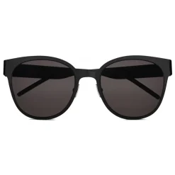 Yves Saint Laurent - Monogramme SL M42 Round Sunglasses with Nylon Lenses and Acetate Temples - Black - Saint Laurent Eyewear - Avvenice