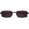 Yves Saint Laurent - Monogramme Rectangular SL M49 Sunglasses - Black Brown - Saint Laurent Eyewear - Avvenice