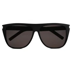 Yves Saint Laurent - New Wave SL 1/F Slim Sunglasses with Square Wellington Frame - Black - Saint Laurent Eyewear - Avvenice