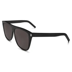 Yves Saint Laurent - New Wave SL 1/F Slim Sunglasses with Square Wellington Frame - Black - Saint Laurent Eyewear - Avvenice