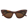 Yves Saint Laurent - New Wave SL 213 Lily Sunglasses with Triangular Frame - Havana - Saint Laurent Eyewear - Avvenice