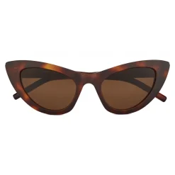 Yves Saint Laurent - New Wave SL 213 Lily Sunglasses with Triangular Frame - Havana - Saint Laurent Eyewear - Avvenice
