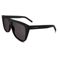 Yves Saint Laurent - New Wave SL 1 Sunglasses with Leather Thick Frame - Black - Saint Laurent Eyewear - Avvenice