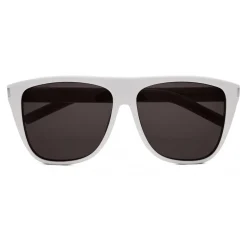 Yves Saint Laurent - New Wave SL 1/F Sunglasses with Square Wellington Frame - White Stonewash - Saint Laurent Eyewear - Avvenice