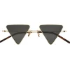 Yves Saint Laurent - New Wave SL 300 Triangular Sunglasses - Gold - Saint Laurent Eyewear - Avvenice