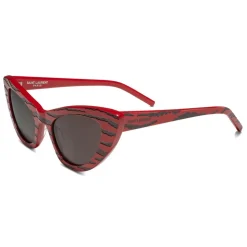 Yves Saint Laurent - New Wave SL 213 Lily Sunglasses with Triangular Frame - Tiger Red Legion - Saint Laurent Eyewear - Avvenice