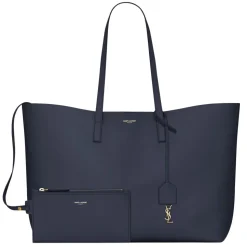 Yves Saint Laurent - Shopping Saint Laurent leather - Navy - Saint Laurent Exclusive Collection - Avvenice