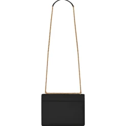 Yves Saint Laurent - Sunset Medium in Smooth Leather - Black Gold - Saint Laurent Exclusive Collection - Avvenice