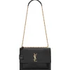 Yves Saint Laurent - Sunset Large in Crocodile-Embossed Leather - Black - Saint Laurent Exclusive Collection - Avvenice