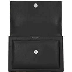 Yves Saint Laurent - Sunset Medium in Coated-Bark Leather - Black - Saint Laurent Exclusive Collection - Avvenice