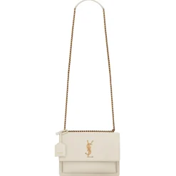 Yves Saint Laurent - Sunset Medium in Smooth Leather - Blanc Vintage - Saint Laurent Exclusive Collection - Avvenice
