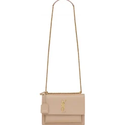 Yves Saint Laurent - Sunset Medium in Smooth Leather - Dark Beige - Saint Laurent Exclusive Collection - Avvenice