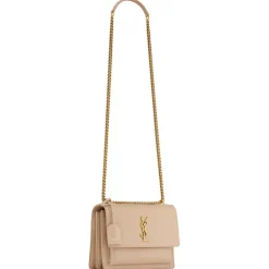 Yves Saint Laurent - Sunset Medium in Smooth Leather - Dark Beige - Saint Laurent Exclusive Collection - Avvenice