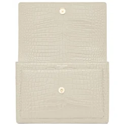 Yves Saint Laurent - Sunset Medium in Crocodile-Embossed Leather - Blanc Vintage - Saint Laurent Exclusive Collection - Avvenice